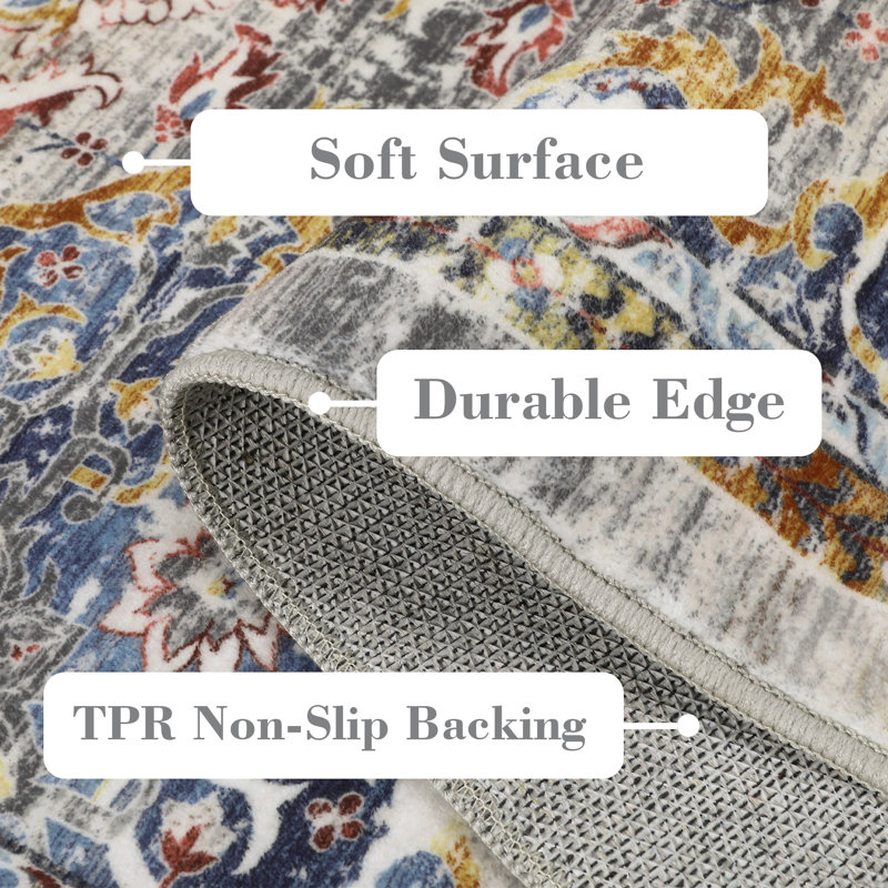 Tapis avec envers antidérapant Wandalene, Rectangle 9 pi x 12 pi