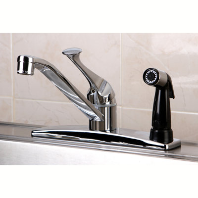 Kingston Brass One-Handle 3-Hole 8" Centerset Kitchen Faucet with Side Sprayer