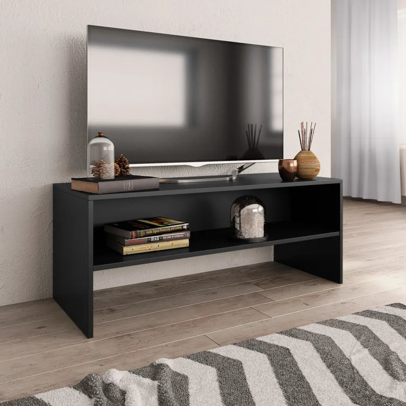 Hausman Unfinished TV Stand, Black