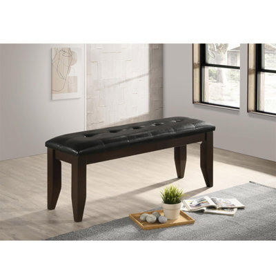 Cappuccino And Black Upholestered Dining Bench