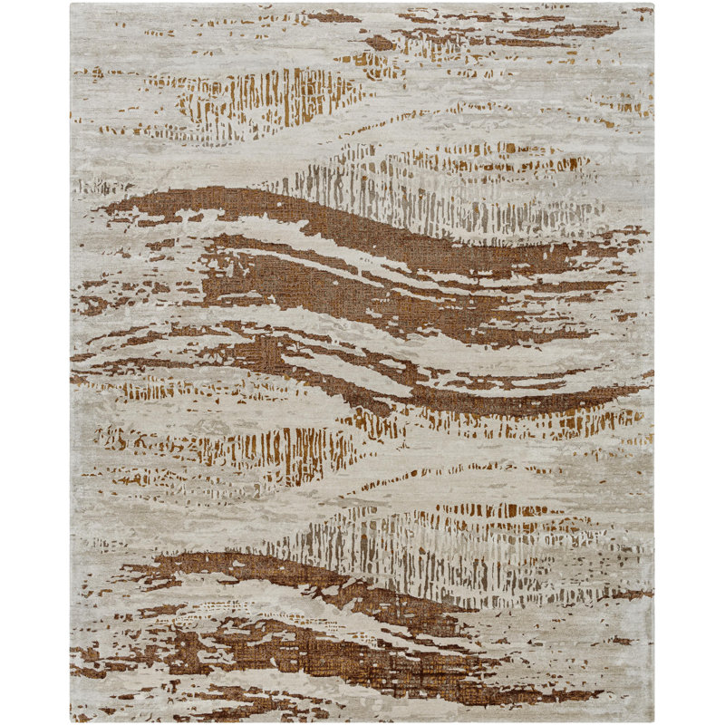 Tapis moderne tissé à la main Xaveer, Rectangle 6 pi x 9 pi