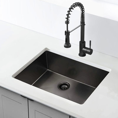 32X19 Inch Stainless Steel Kitchen Sink, Gunmetal Black, Single Bowl, And Functional 32"X19" Steel, Undermount, Scratch Stain, Versatile