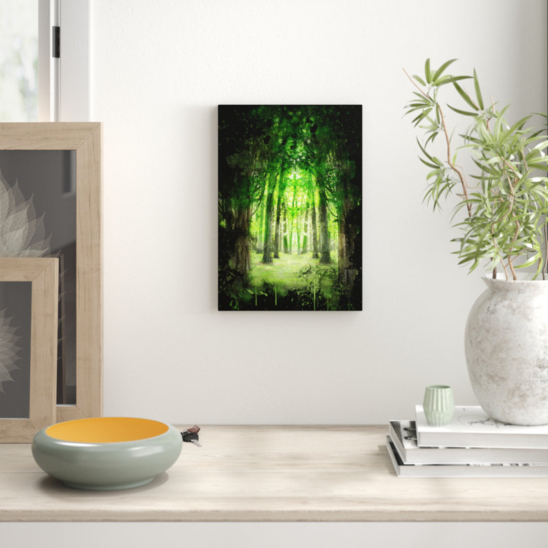 Green Forest Woodland Trees Landscape - Wrapped Canvas, 76cm H x 50cm W