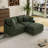 Modular Sectional Sofa,Deep Seat Couch   , 4 Pillow,  L-Shaped Sofa    Apartment,GREEN-1323319964-1323319936