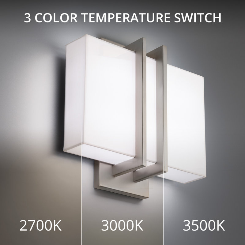 Downton Brushed Nickel Rectangular LED Sconce - Dimmable and Direct Wired