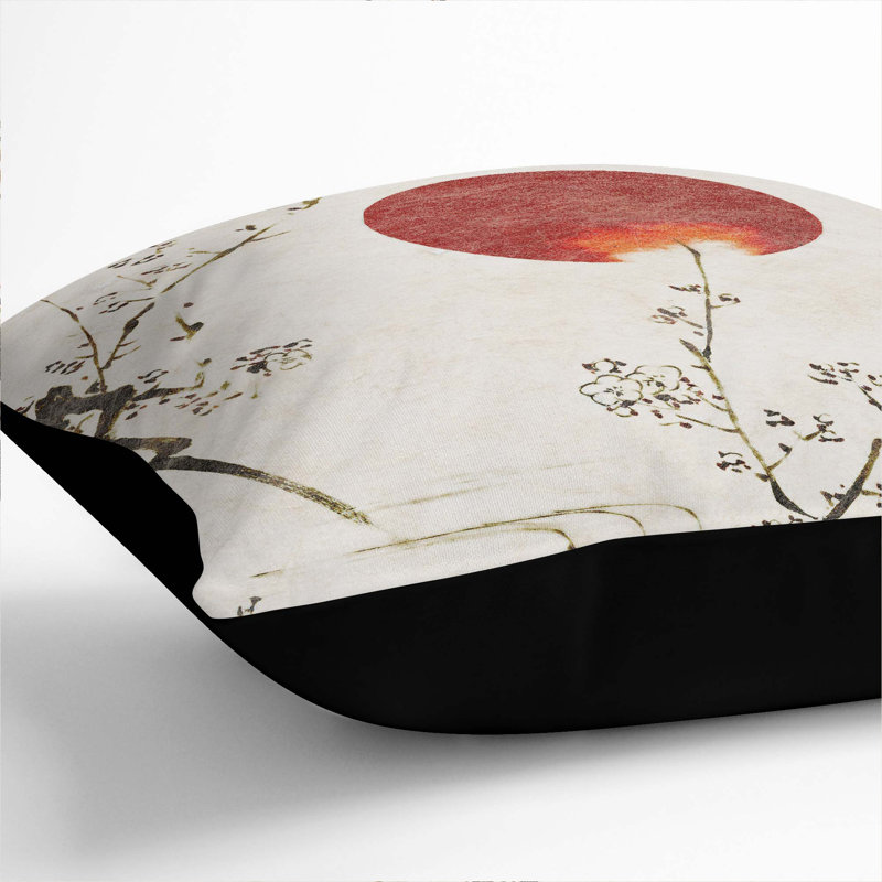 Floral Square Throw Cushion, Black, 40cm H x 40cm W x 15cm D