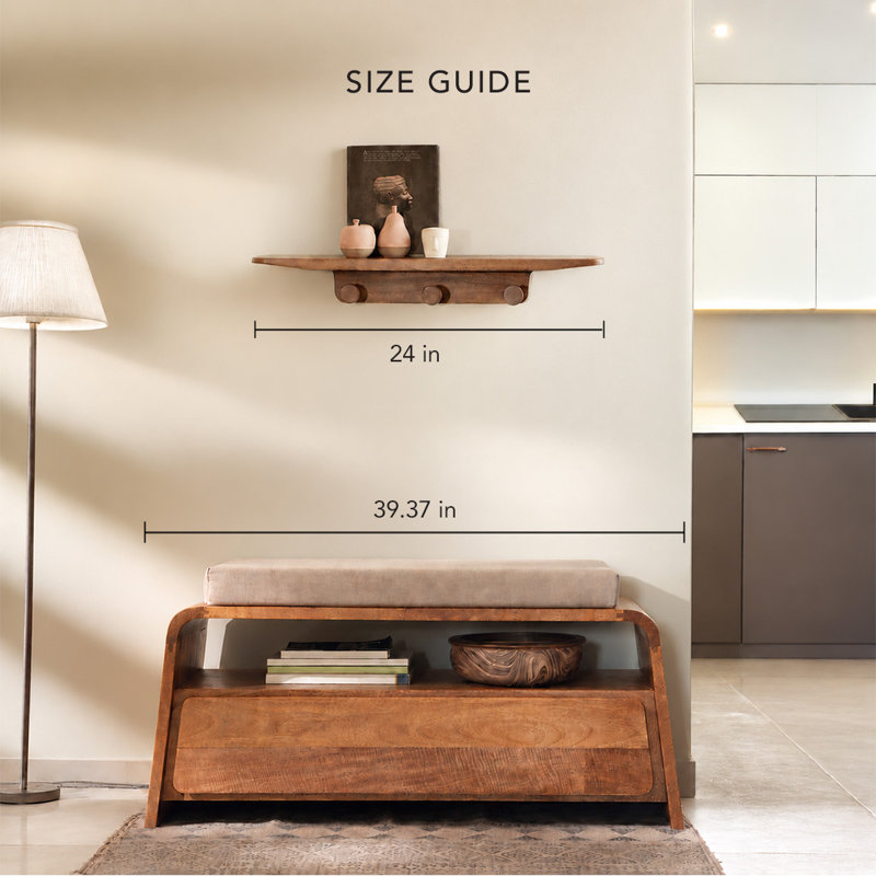 Tablettes murales en bois flottantes Sephine