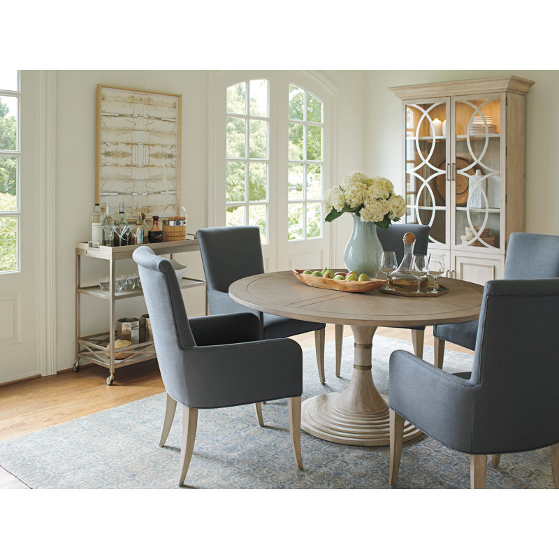 Contemporary Malibu 60" Beige Round Wood Dining Table