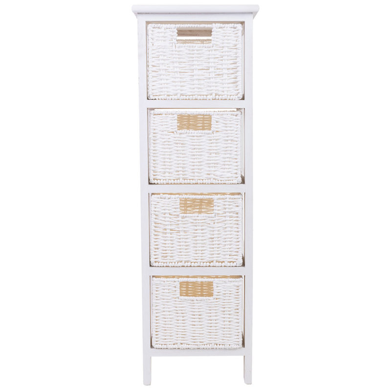 Joana 26cm W 4 - Drawer Chest of Drawers, White