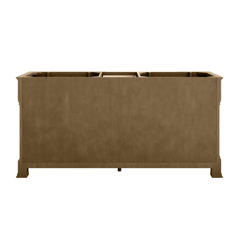 Brookfield 72'' W Double Vanity, Eternal Jasmine Pearl, Honey Oak