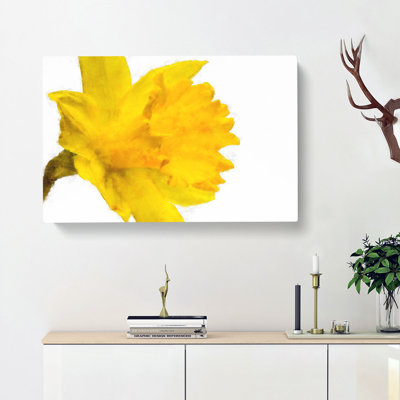 Sole Yellow Daffodil Painting - Wrapped Canvas