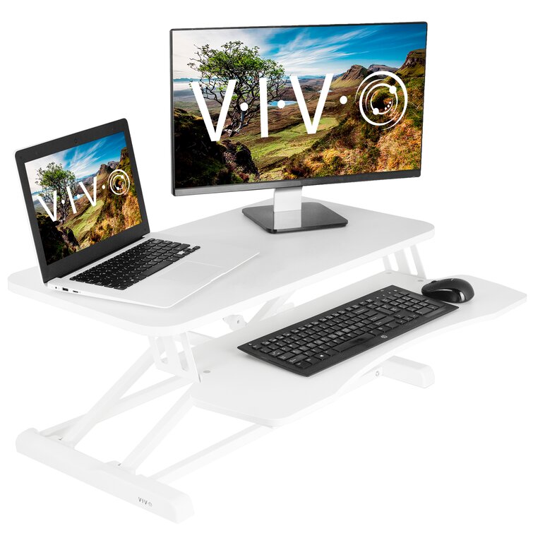 Vivo 32 Wide Compact Adjustable Mobile Laptop Standing Desk