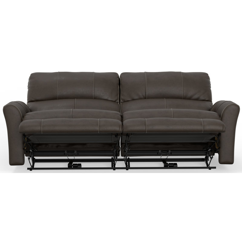 Canapé inclinable électrique en cuir fleur Seibert, Brun