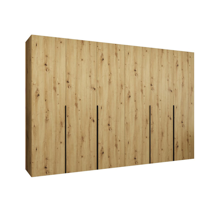 Bia 6 Door Manufactured Wood Wardrobe, Oak Artisan