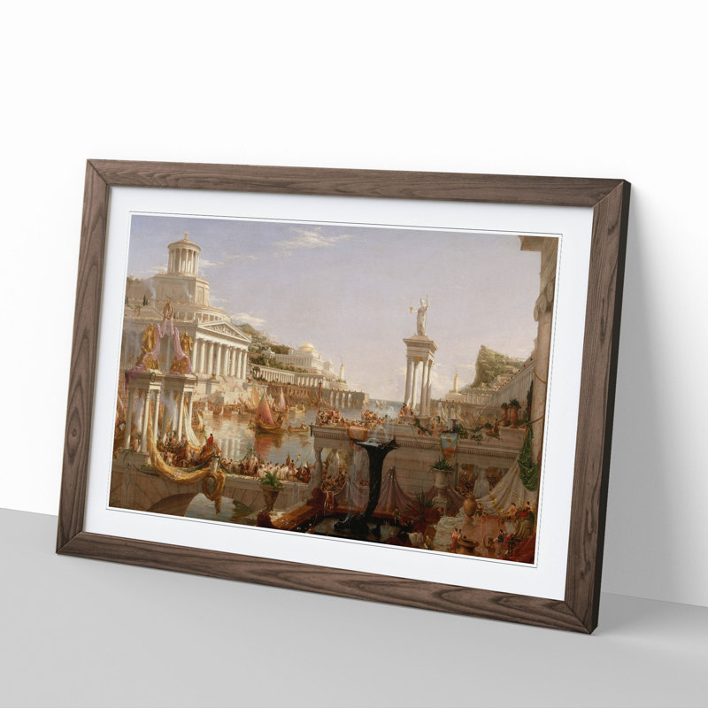Course of the Empire Consummation by Thomas Cole - Picture Frame Painting, 48cm H x 65cm W x 2cm D, Walnut Framed