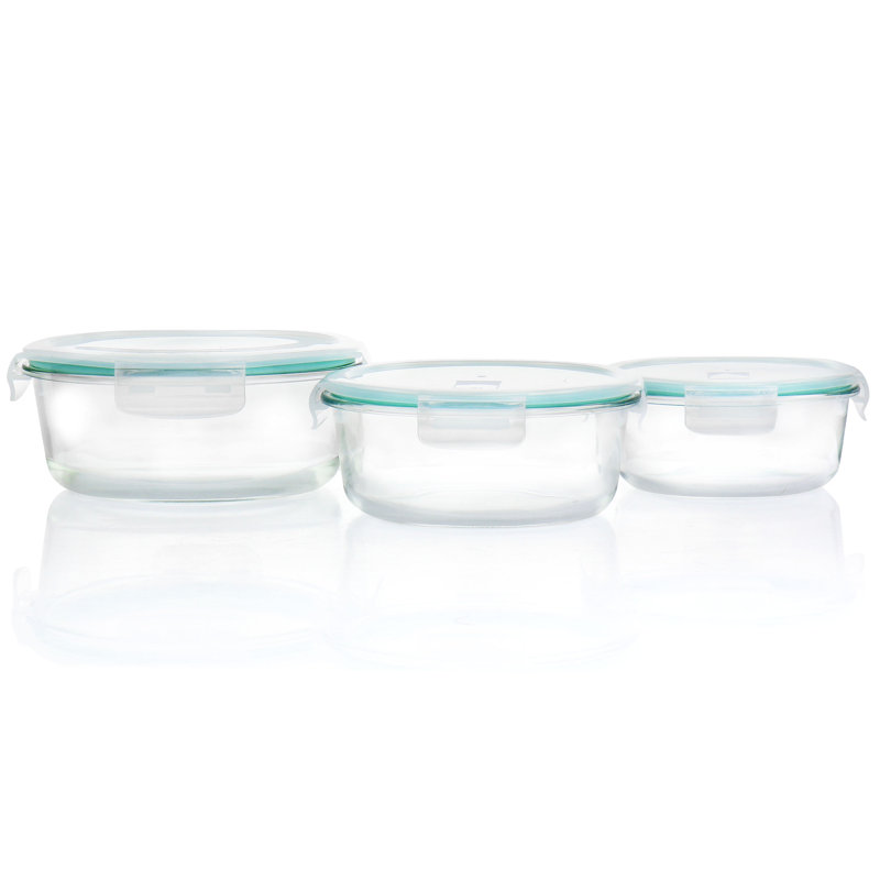 Blue Glass Stain-resistant Freezer Safe Bowl Set