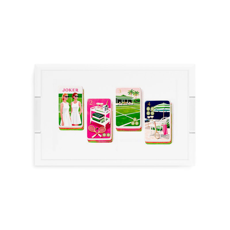 Mahjong Acrylic Decorative Tray, 12.5"W x 7.75"D x 2"H