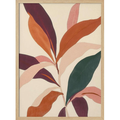 «Abstract Plants», art mural texturé encadré