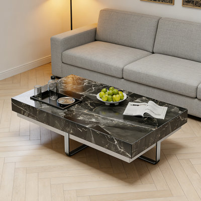 Table basse moderne moderne en ardoise avec plateau