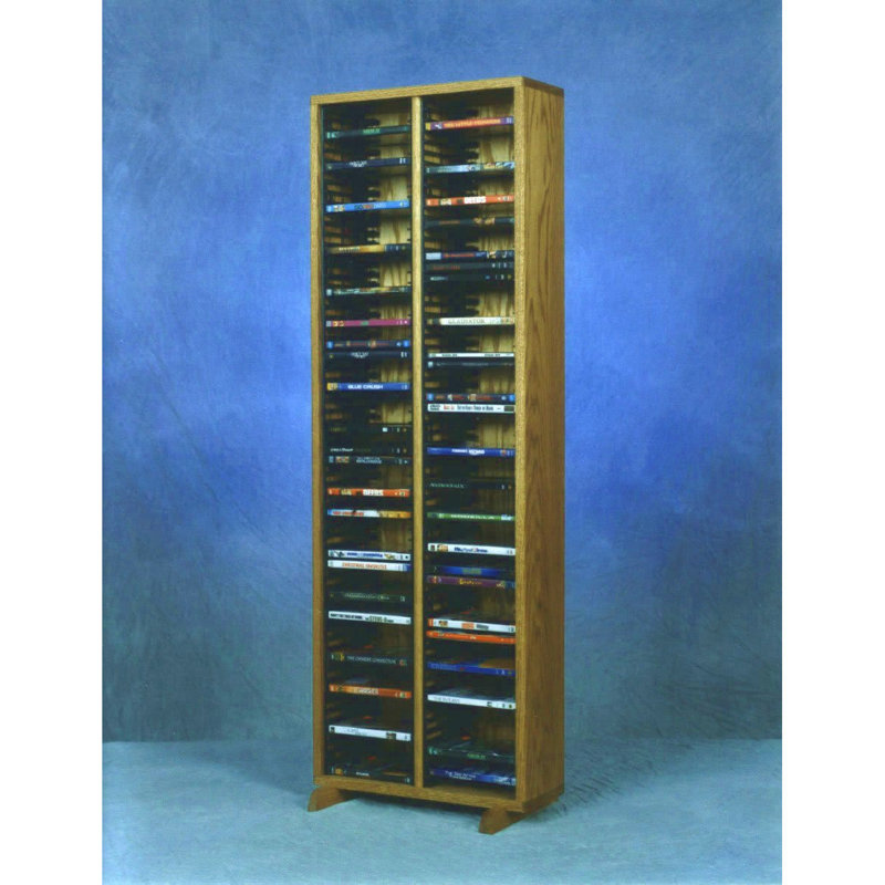 Insert-Style Wooden DVD Rack - 10W Series, Clear, 52" H x 9.5" W x 6.75" D