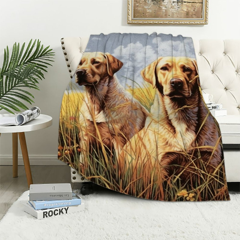 Jeté Labrador Lab Retriever - cadeau pour les amoureux des chiens - jeté tissé à partir de coton - fabriqué aux États-Unis, 50 po x 60 po