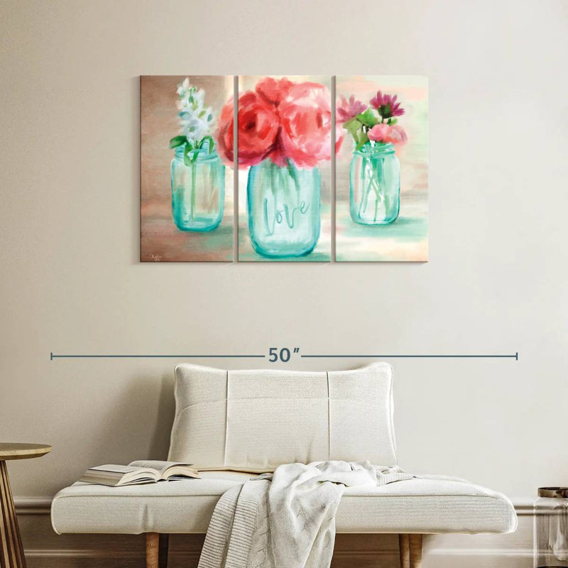 Trio de fleurs Harnek, H 24 po x l 38 po