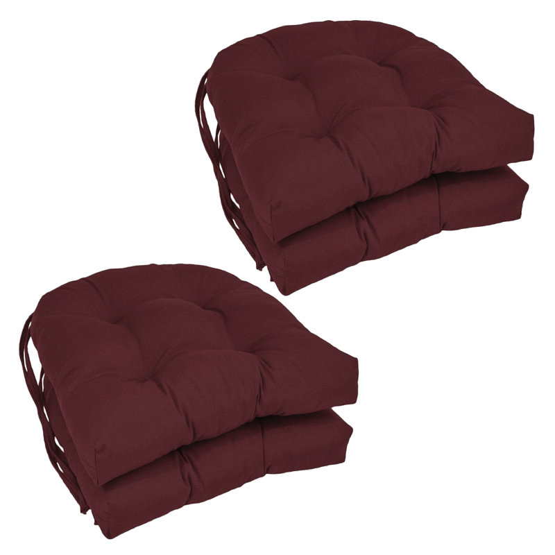Outdoor 3.5'' Dining Chair Seat Cushion, Burgundy