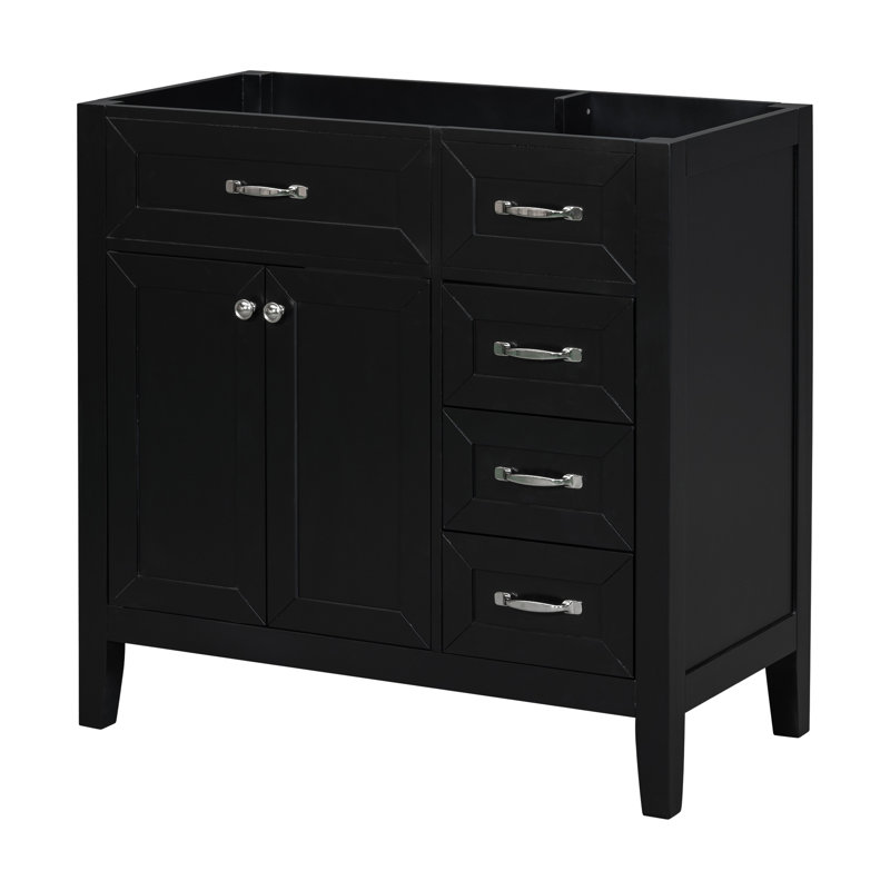 Meuble-lavabo 36 po sans lavabo, Black, Silver