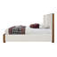 Grand lit rembourré beige et noyer Kaleea