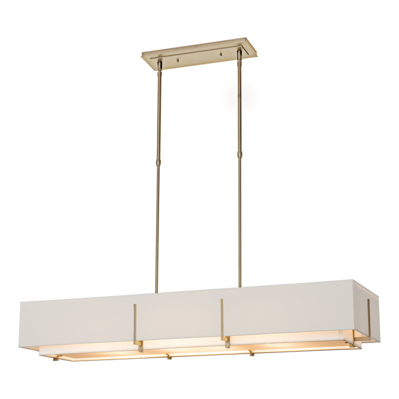 Exos 4 - Light Unique/Statement Linear Pendant, Soft Gold, Flax Shade