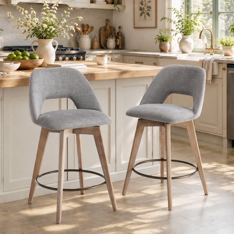 Tabouret de comptoir pivotant 26,8 po Wylee, Gris