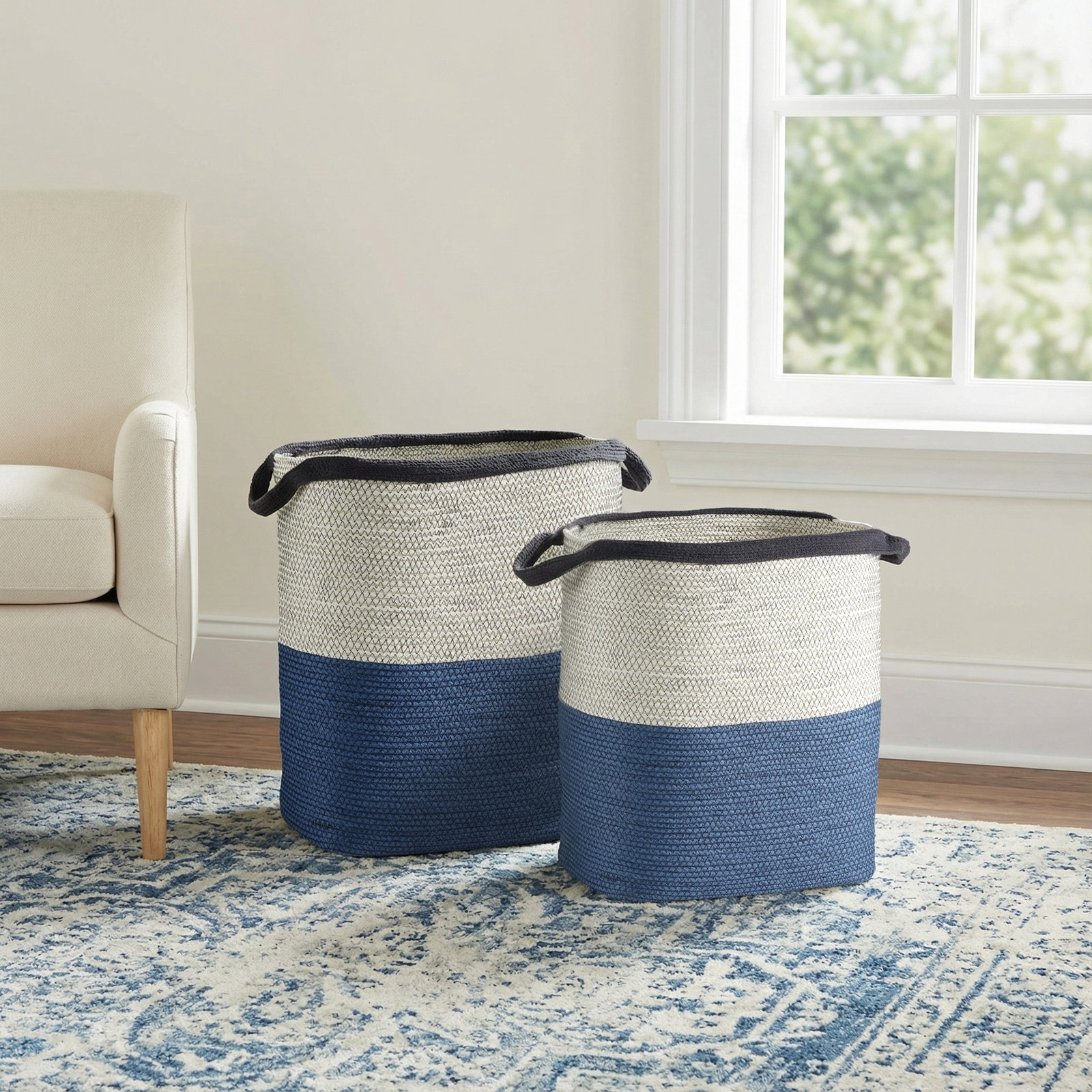 Jumelle Handmade Coastal Seagrass Decorative Basket - Set of 2