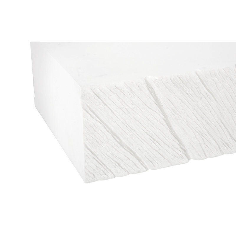 Shear Coffee Table, Rectangle, White Stone, 17" H x 54" W x 36" D
