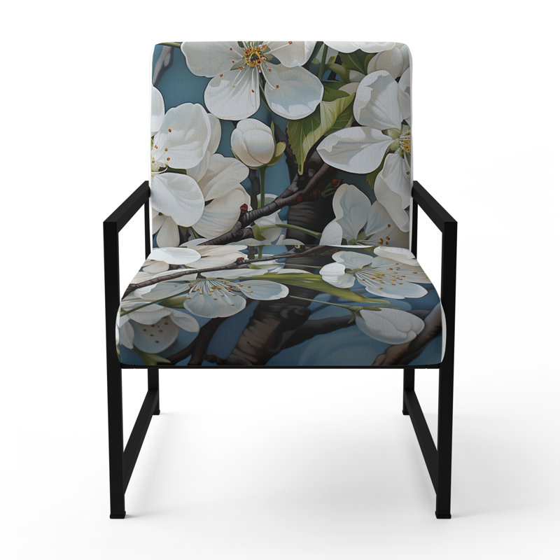Apple Blossom Elegance monochromatique XXIX - Chaise rembourrée Cottage, chaise d'appoint Apple Blossom