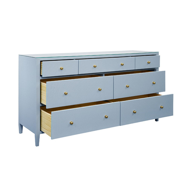 Commode sept tiroirs, Bleu