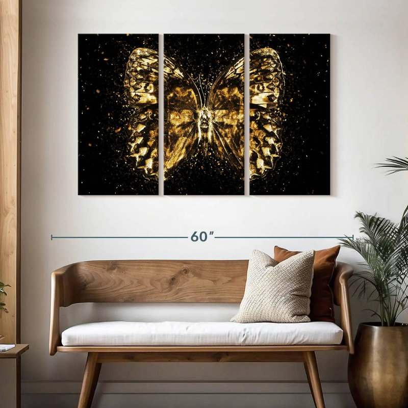 Le papillon doré II, H 32 po x l 50 po