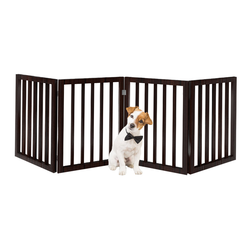 Wood Free Standing Pet Gate, Brown