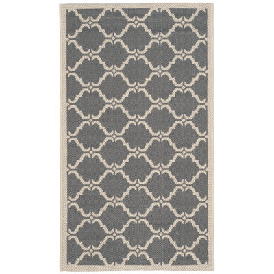 Tapis anthracite/beige à motif géométrique Herefordshire