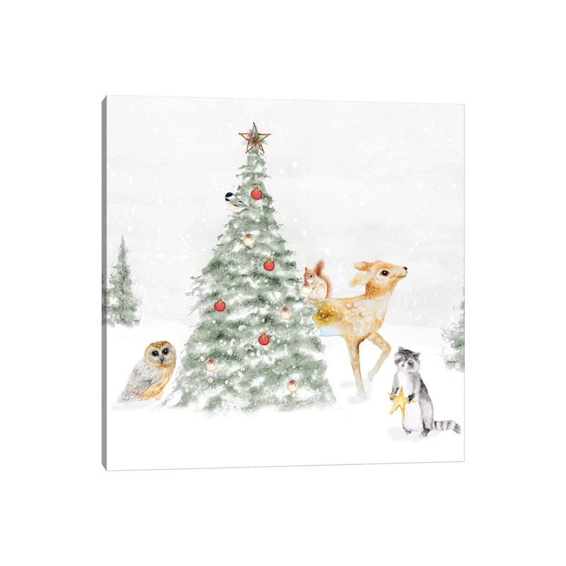 Woodland Christmas II by Janice Gaynor - Wrapped Canvas Painting, 45.72 cm H x 45.72 cm W x 3.175 cm D