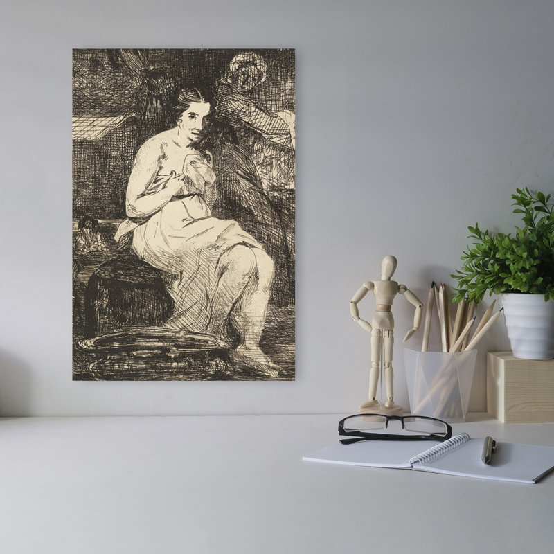 La Toilette, 1862, estampe d'art mural abstrait contemporain, H 18 po x l 12 po