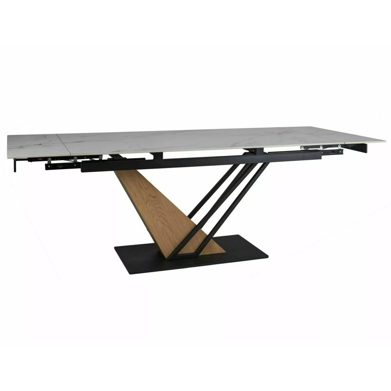 Colerain Dining Table, 75cmH x 160cmL x 90cmW, White/Oak
