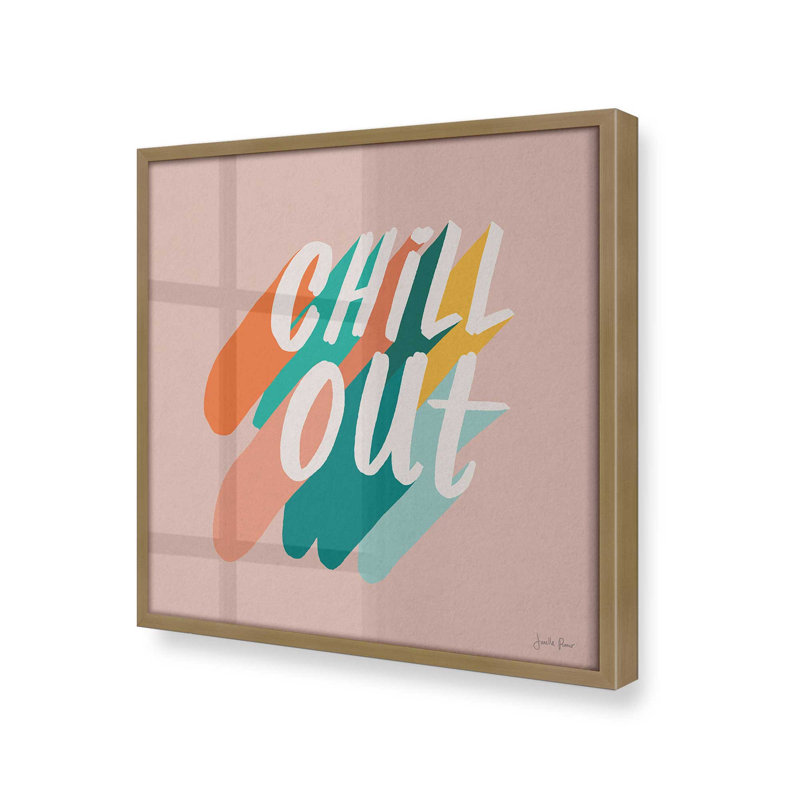 «Retro Chill Out», H 13,75 po x l 13,75 po, Cadre doré brossé