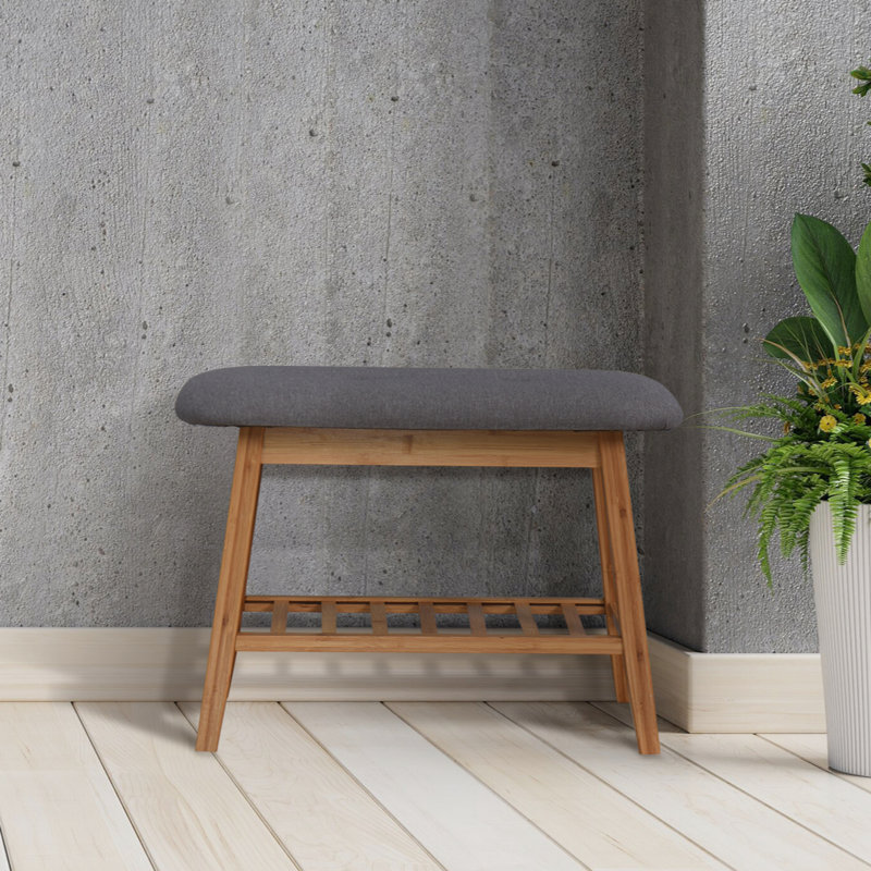 Banc de rangement en bambou Chiarell, H 17,3 po x l 23,5 po x P 12 po