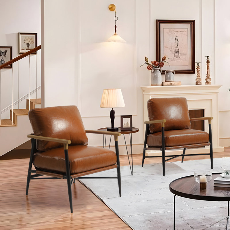 Fauteuil d'appoint en cuir Dajauna