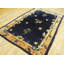 1900s Wool Antique Hand Knotted Pile Blue Rectangle Rug