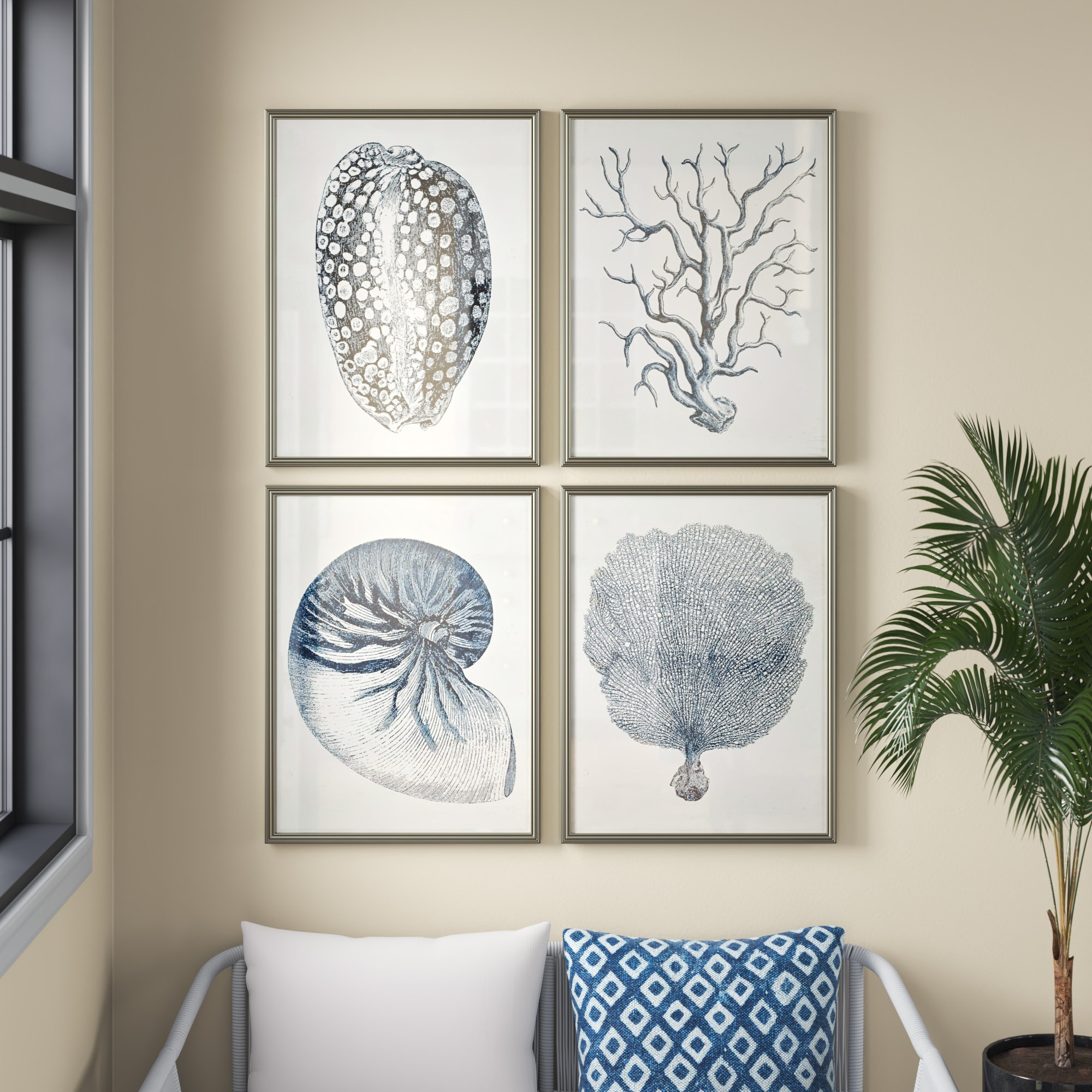 Beachcrest Home 'Coastal' 4 Piece Framed Print Set | Wayfair