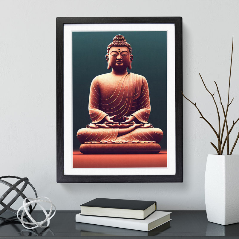 Dream of Buddha - Framed Print, 34cm H x 25cm W x 2cm D, Black Framed