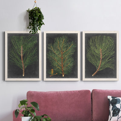 «Dramatic Pine I», ensemble de 3 peintures sur toile encadrées