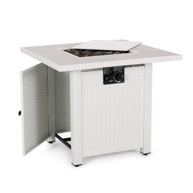 Foyer d'extérieur carré en fer de 30 po 40 000 BTU avec comptoir en céramique
