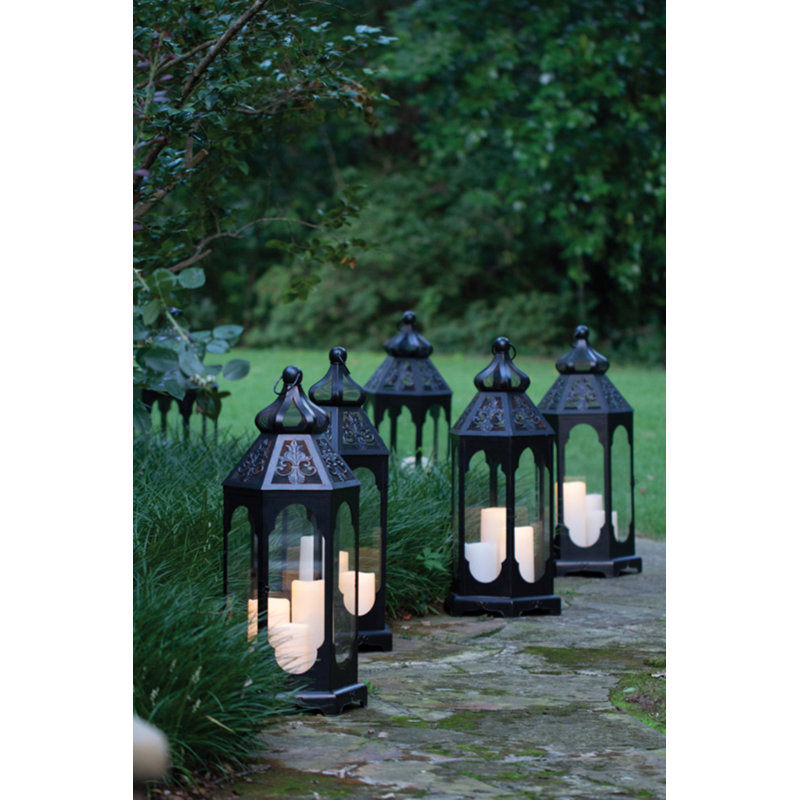 Flickering LED Unscented Flameless Candle, 8" H x 4" W x 4" D